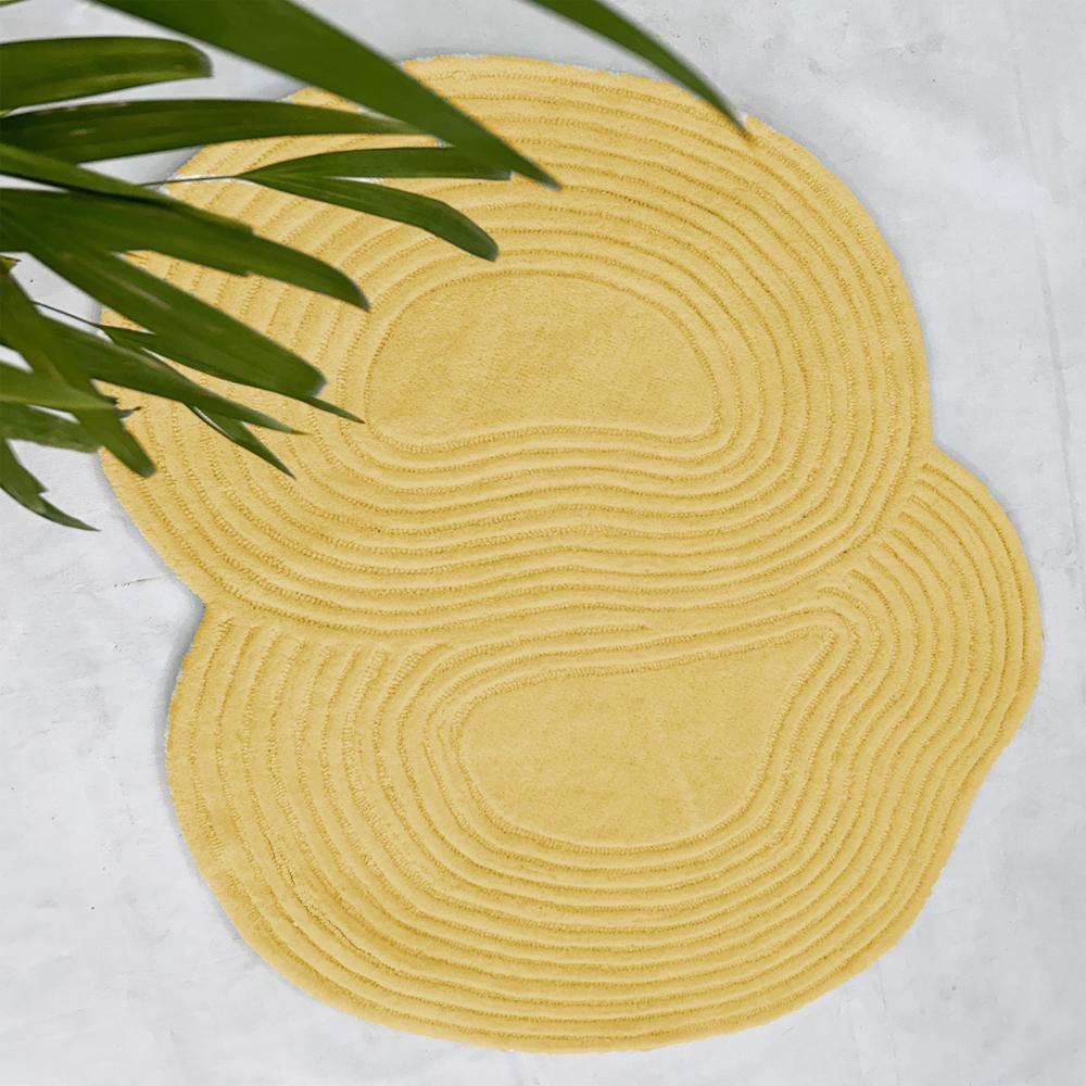 Yellow Color Hand Tufted Rug for Living Room Bedroom Modern Home Decor