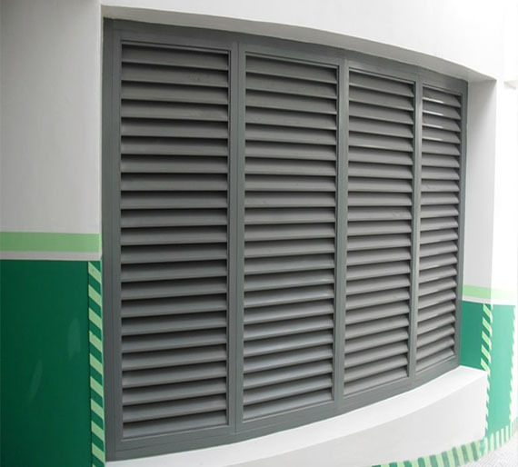 Louvered metal windows