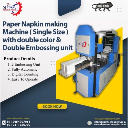 Tissue Paper Making Machine With Single Color Single Embossing - Capacity: 24000 Pcs/Hr