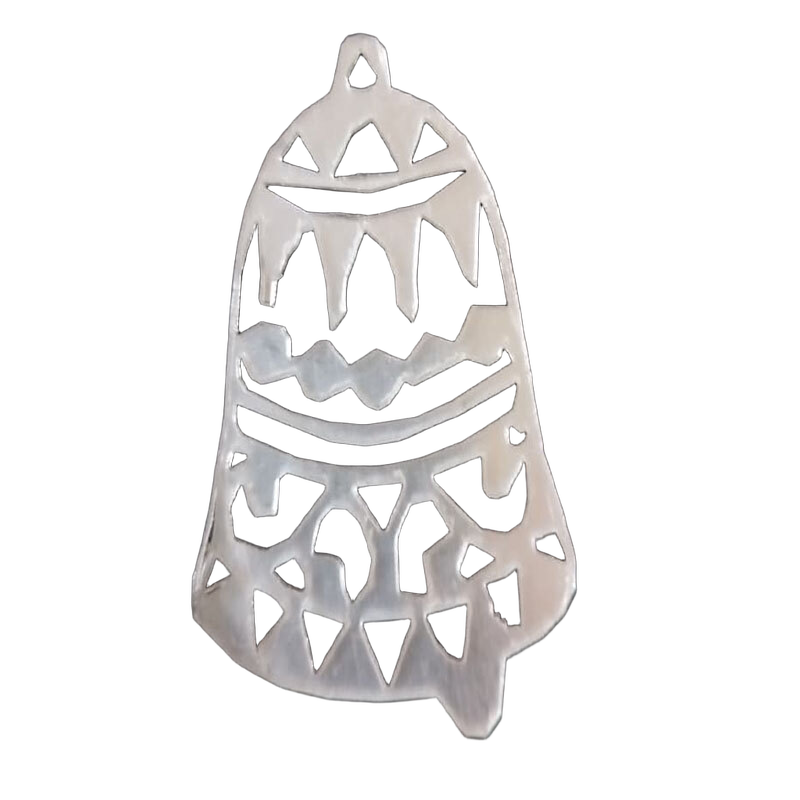 Xmas Bell Silver Mirror Acrylic - Size: 6 Cm X 4 Cm