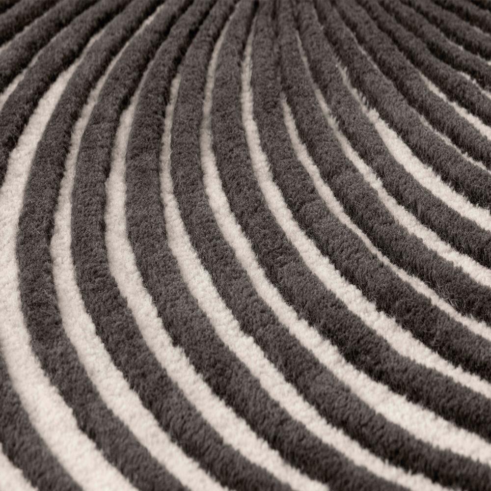 Black and White Abstract Geometric Hand Tufted Runner Rug for Modern Living Room Bedroom Decor