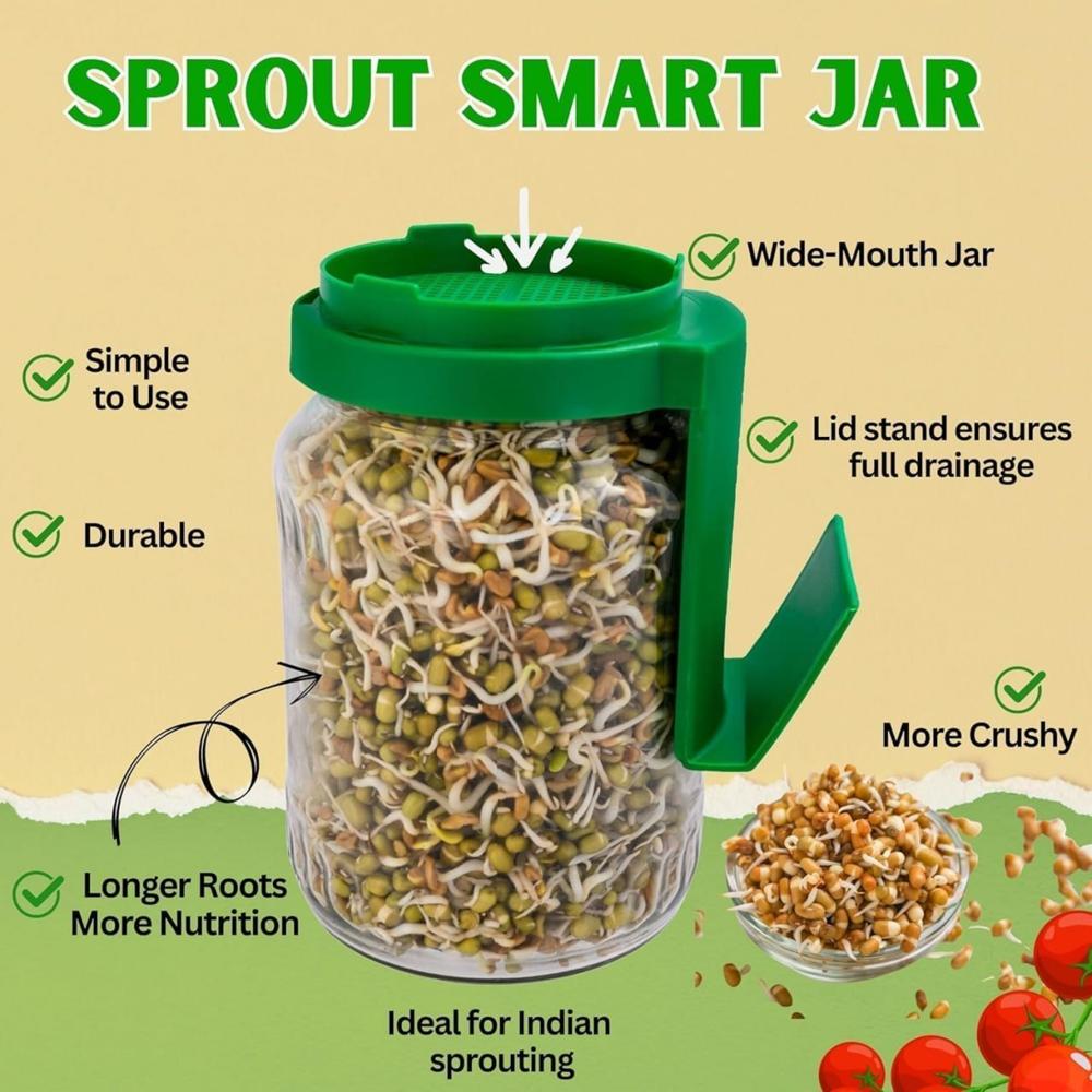 Glass Sprout Maker Jar With Lid