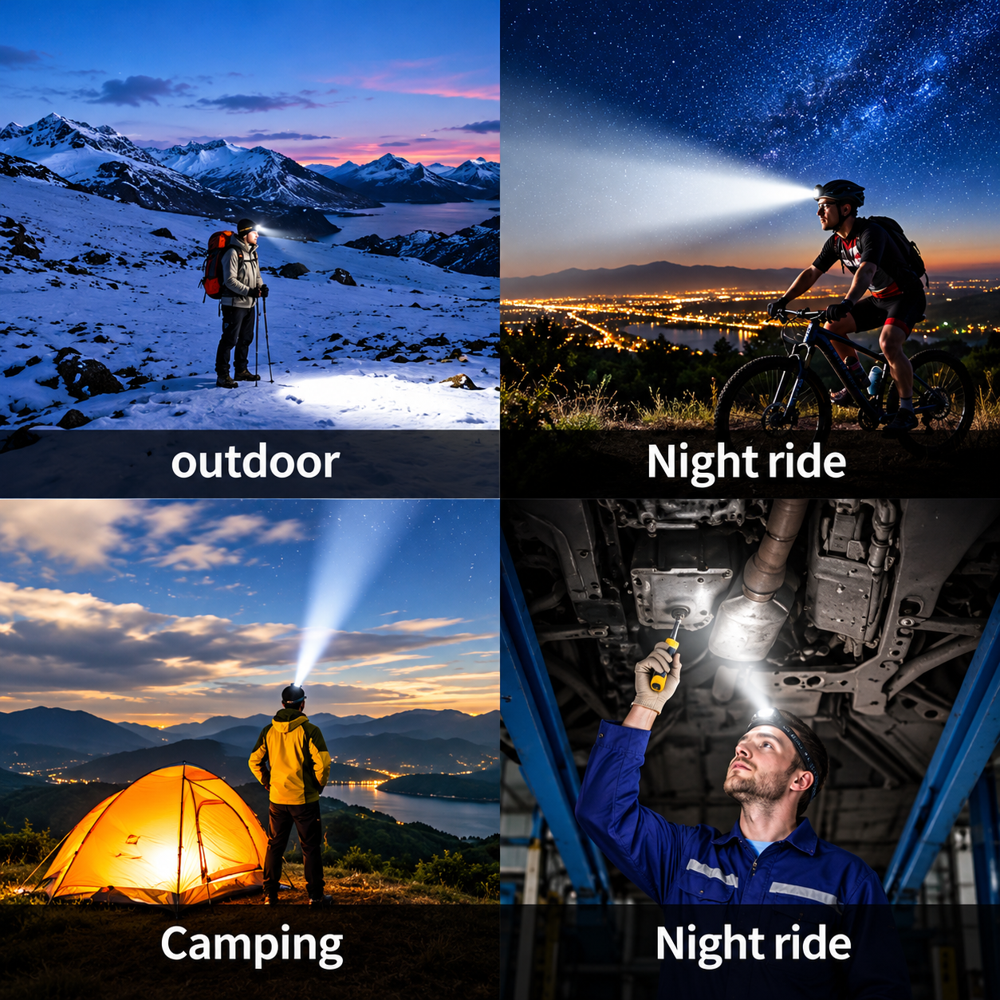 LED Headlamp Weatherproof Type C Rechargeable Head Lamp