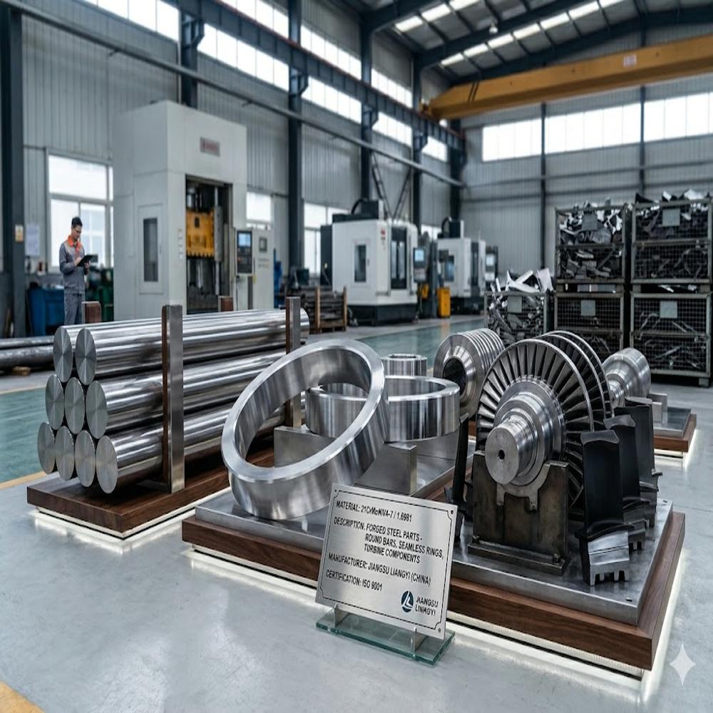 21CrMoNiV4 7 W.Nr. 1.6981 Heat-Resistant Cr-Mo-Ni-V Steel Forgings for Turbine Components and High-Temp Bolting  Studs, Rotors and Rings Jiangsu Liangyi