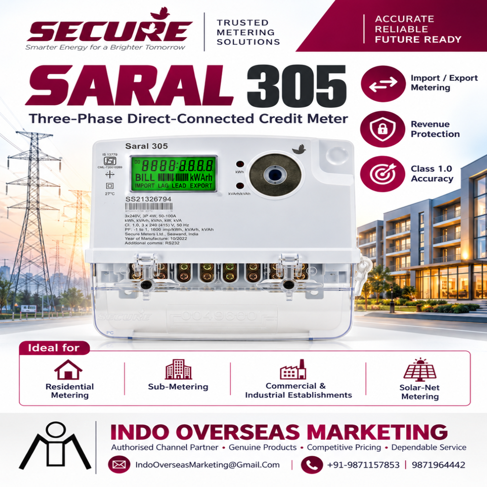 SECURE - SARAL 305 Three Phase Direct Connected Energy Meter