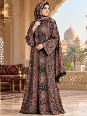 Dark Pashmina Abaya Shawl