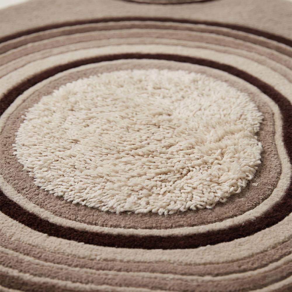 Hand Tufted Brown and Cream Abstract Irregular Shape Wool Rug Modern 3D Textured Handmade Carpet for Living Room Bedroom Decor