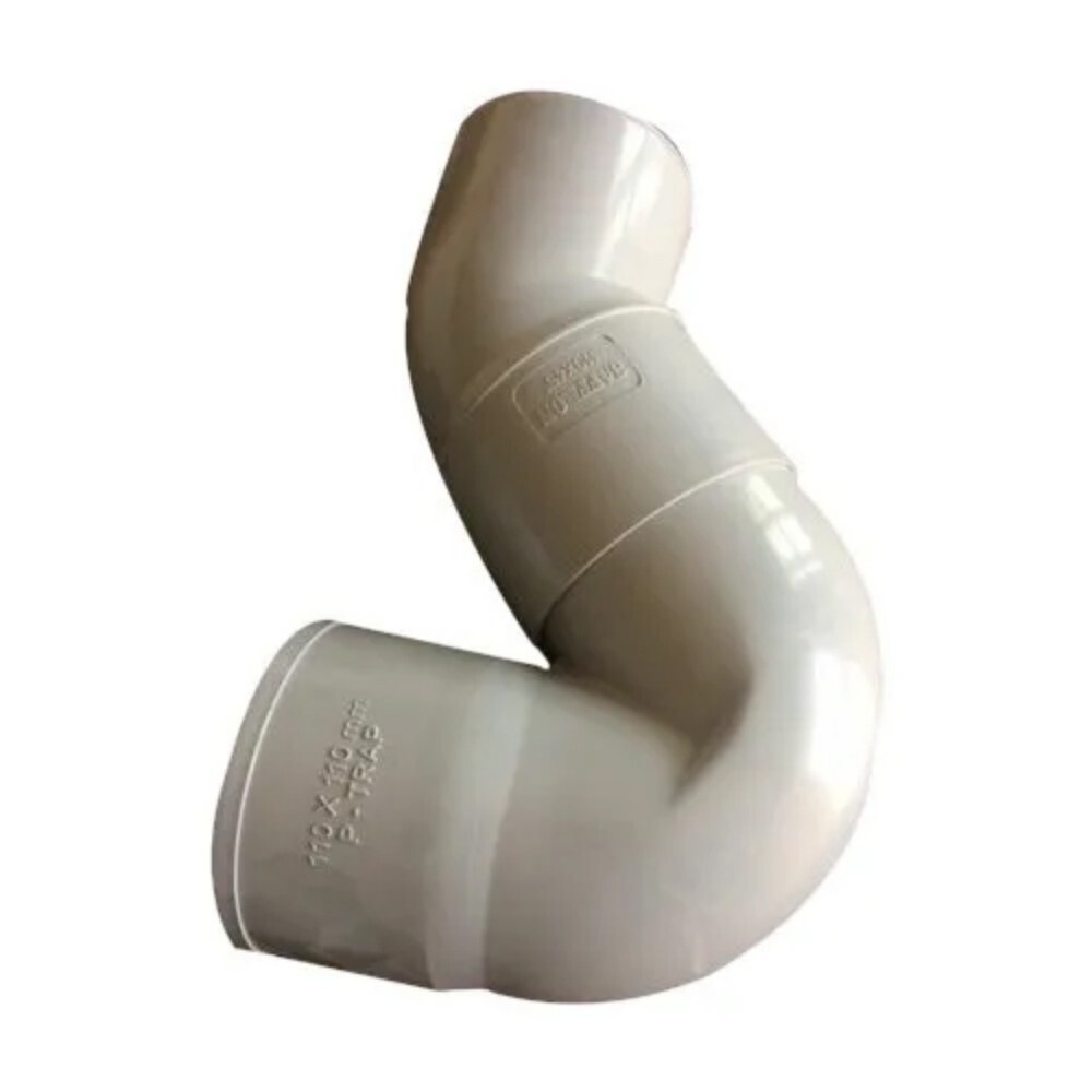 Pvc P-trap - White Round, 110 X 110 Mm | Durable Pvc Material, Ideal For Plumbing Applications