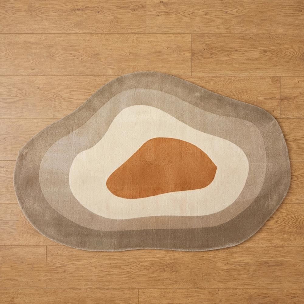 Handmade Modern Organic Pebble Shape Tufted Wool Area Rug - Neutral Tones