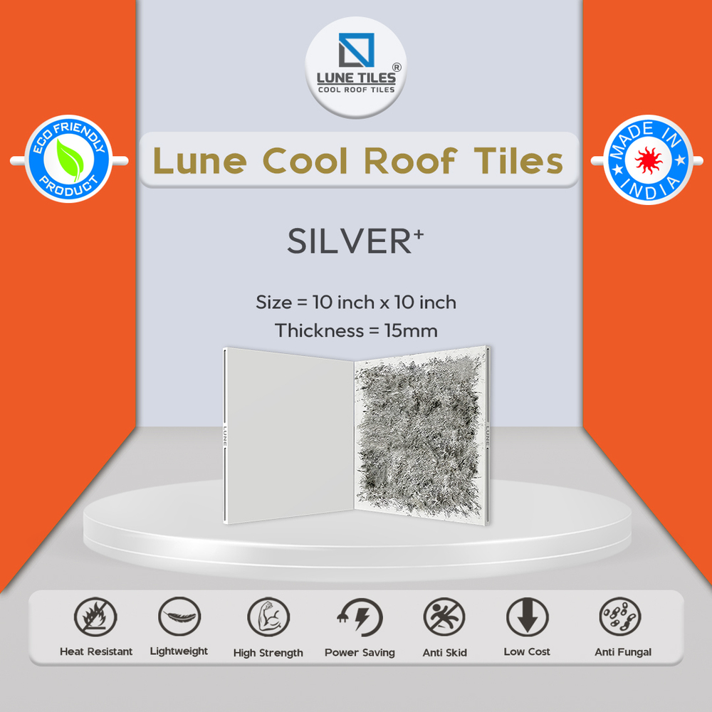 Lune Silver Cool Roof Tiles - Size: 10X10 Inch