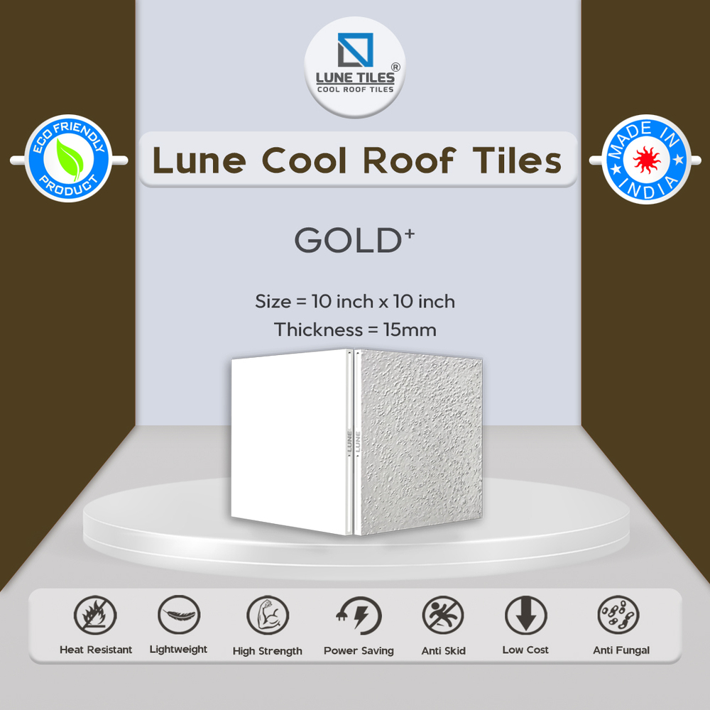 Lune Gold Cool Roof Tiles - Size: 10X10 Inch