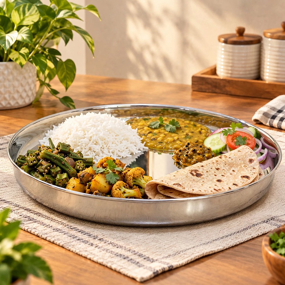 Sail Salem Gleam Khumcha Thali (12 Inch) - Dimension (L*W*H): 14 Inch (In)