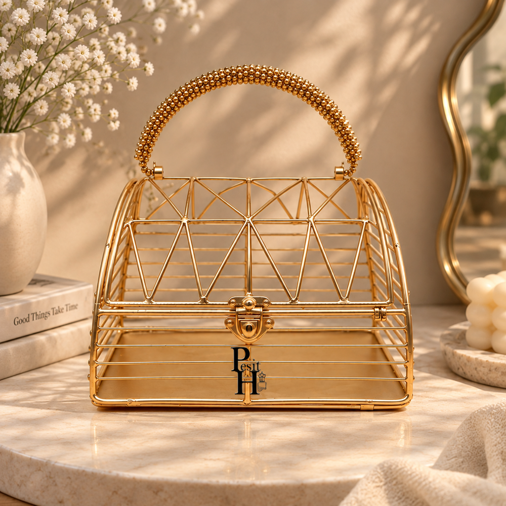 Iron Metal Hamper Basket