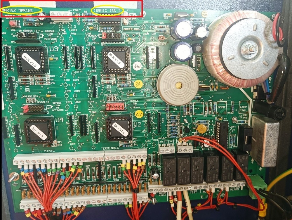 Martek Marine 168M1C ISS I Main Control PCB Board (Gas Detection System / Marine Alarm Controller)