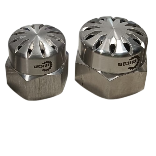 Fog Jet Spray Nozzle - Stainless Steel, 2 Bar, Hexagonal Base | Uniform Mist, Threaded Installation, High Corrosion Resistance