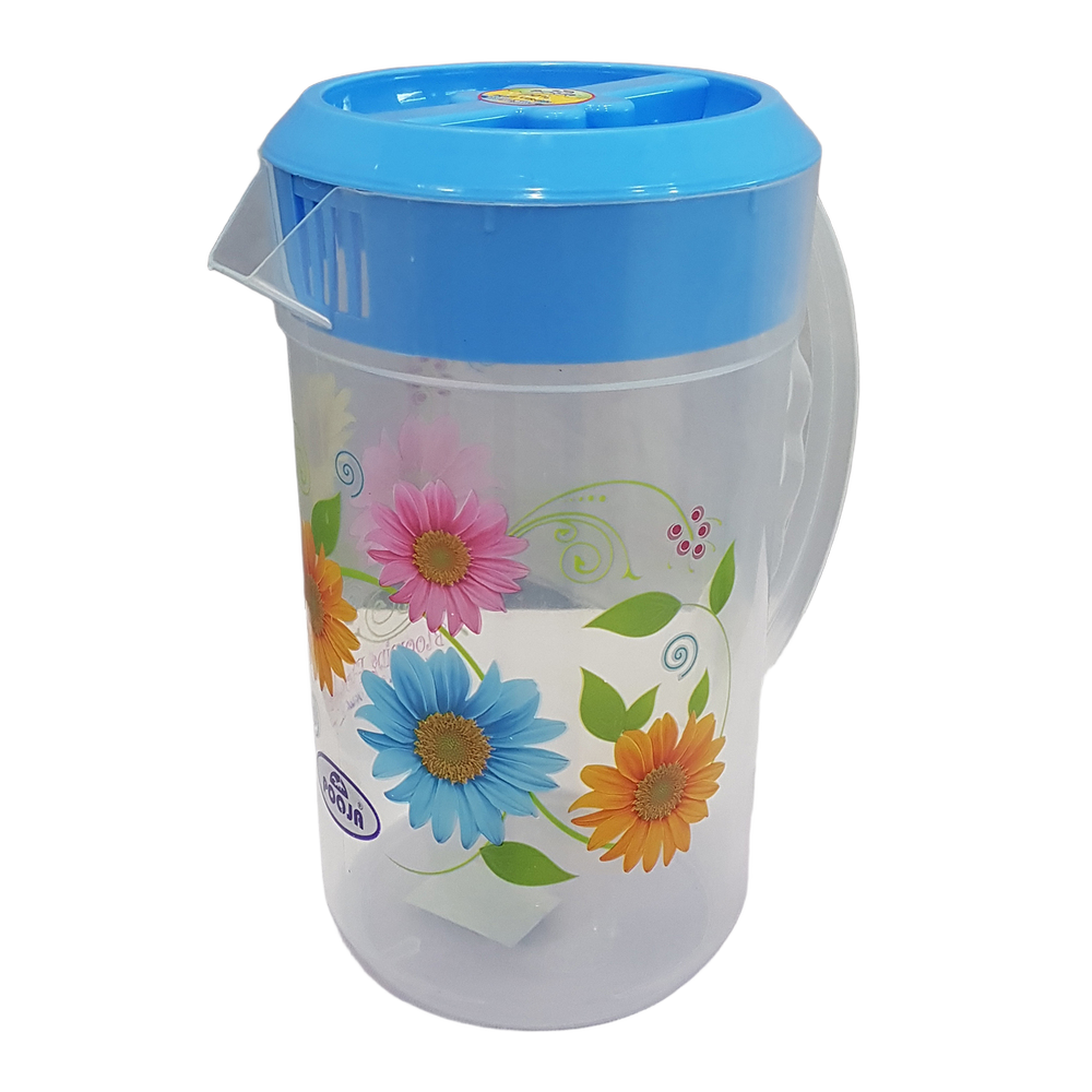 Floral Print Plastic Water Jug