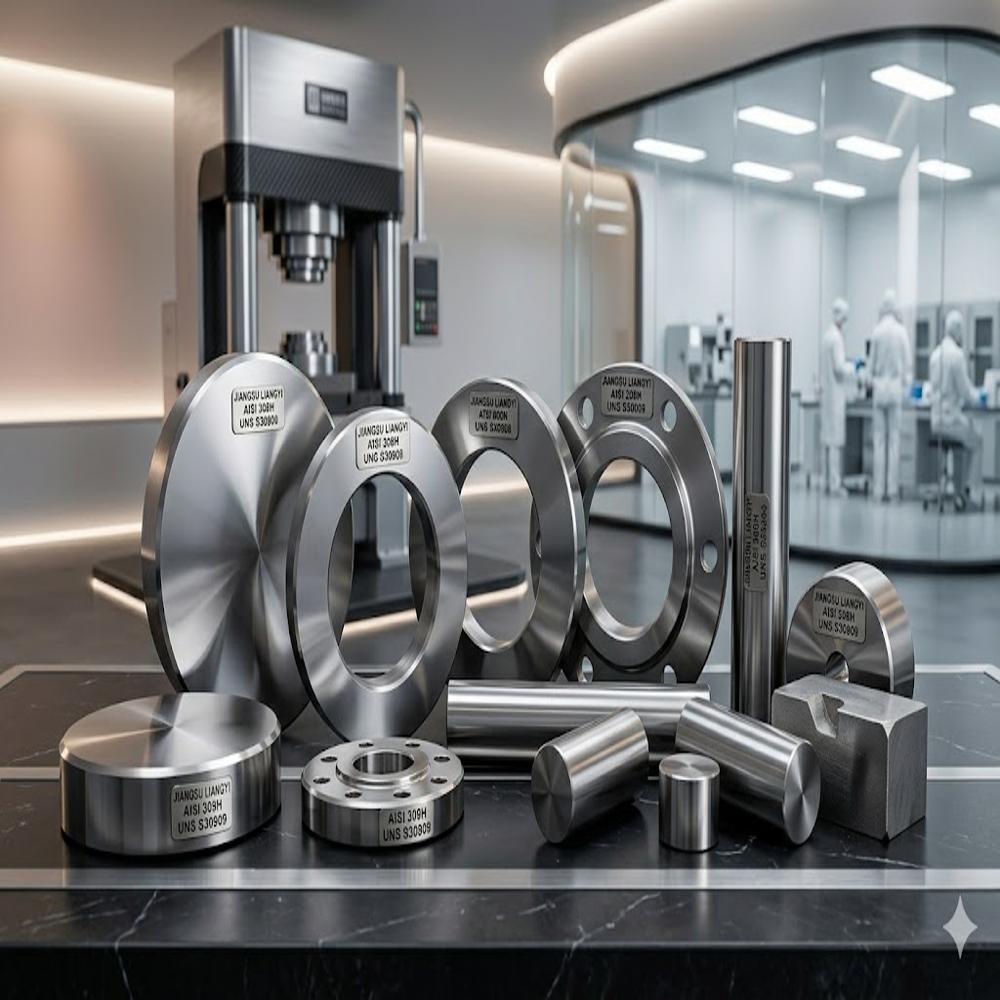 AISI 309H UNS S30909 Higher Carbon Heat Resistant Stainless Forgings for Furnace, Boiler and Superheater Parts Rings, Flanges and Bars Jiangsu Liangyi