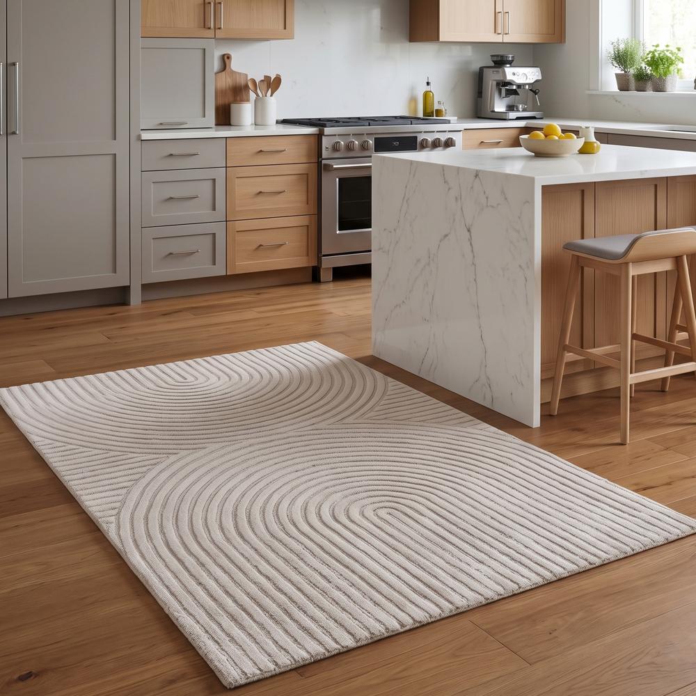 Large Rectangle Handmade Tufted Rug with Abstract Geometric Pattern for Modern Living Room and Bedroom Decor