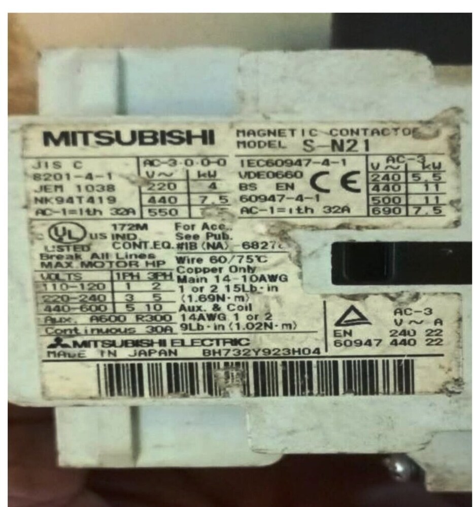 Mitsubishi S-N21 Magnetic Contactor