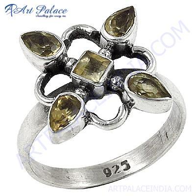 नवीनतम स्टर्लिंग सिल्वर सिट्रीन रत्न के छल्ले