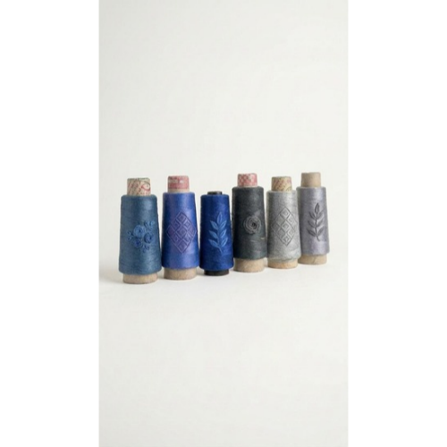 Blue & Silver - 60/2 NM Silk Cotton Thread