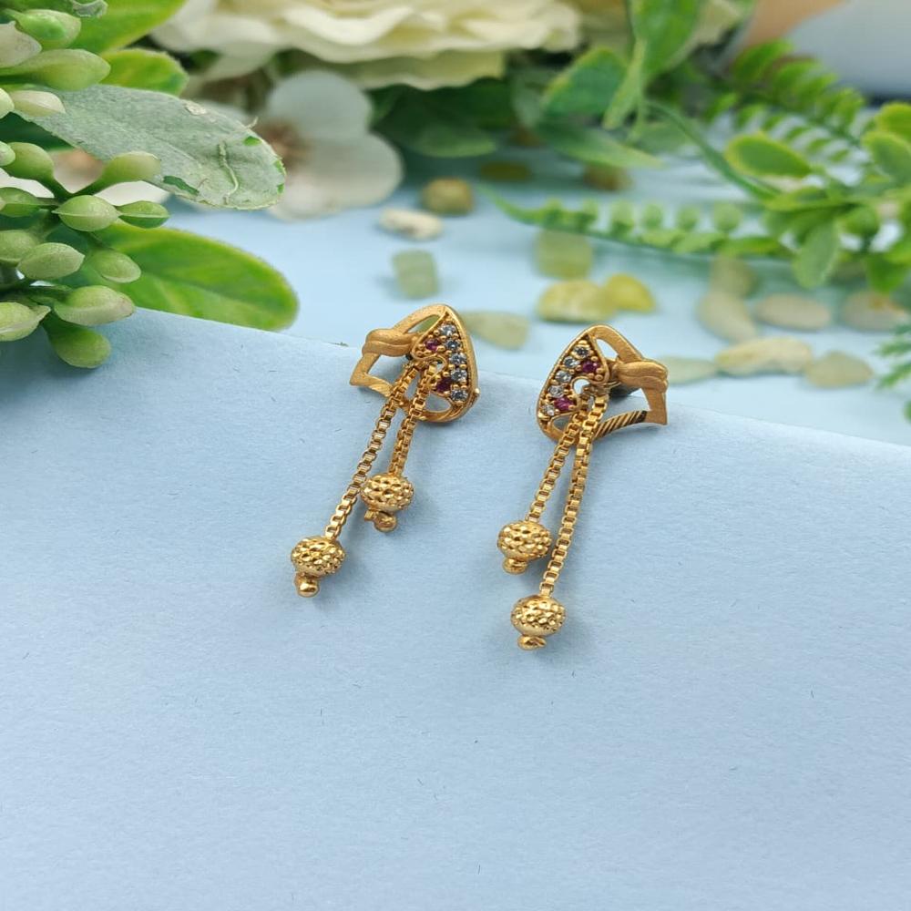 The Regal Radiance Hanging Latkan Earrings - Color: Gold