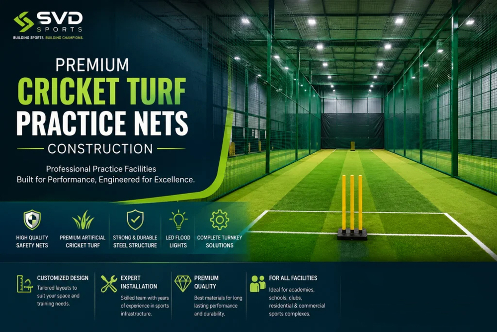Premium Cricket Turf Practice Nets Construction Services