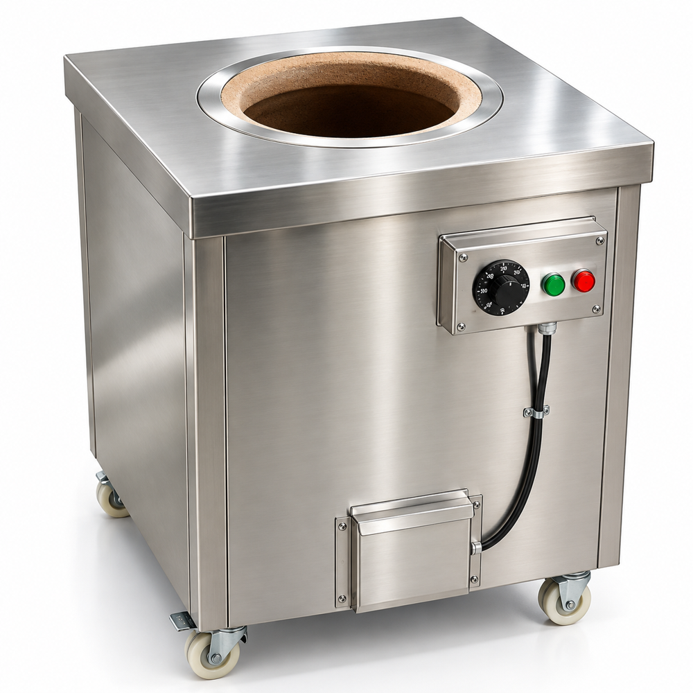 Commercial Square Stainless Steel Tandoor - Color: Silver