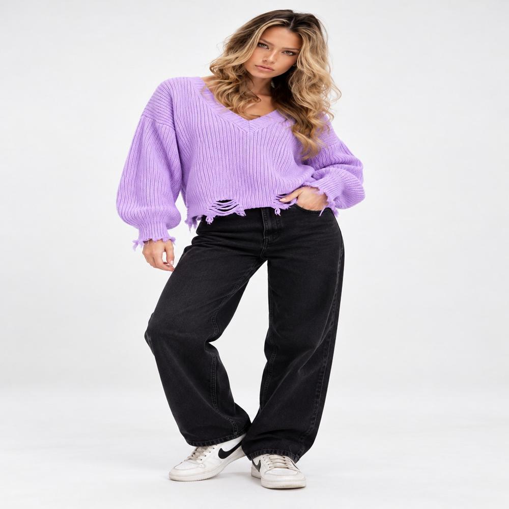 Women Full Sweater - Color: Pupler