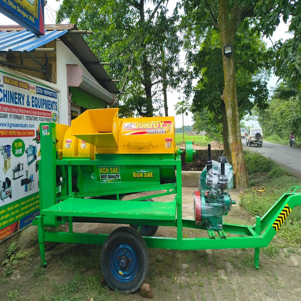 Mini Paddy Thresher With 8hp Engine - Dimension (L*w*h): 96x32x72 Millimeter (Mm)
