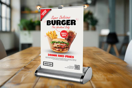 A4 Acrylic Table Top Display Standee