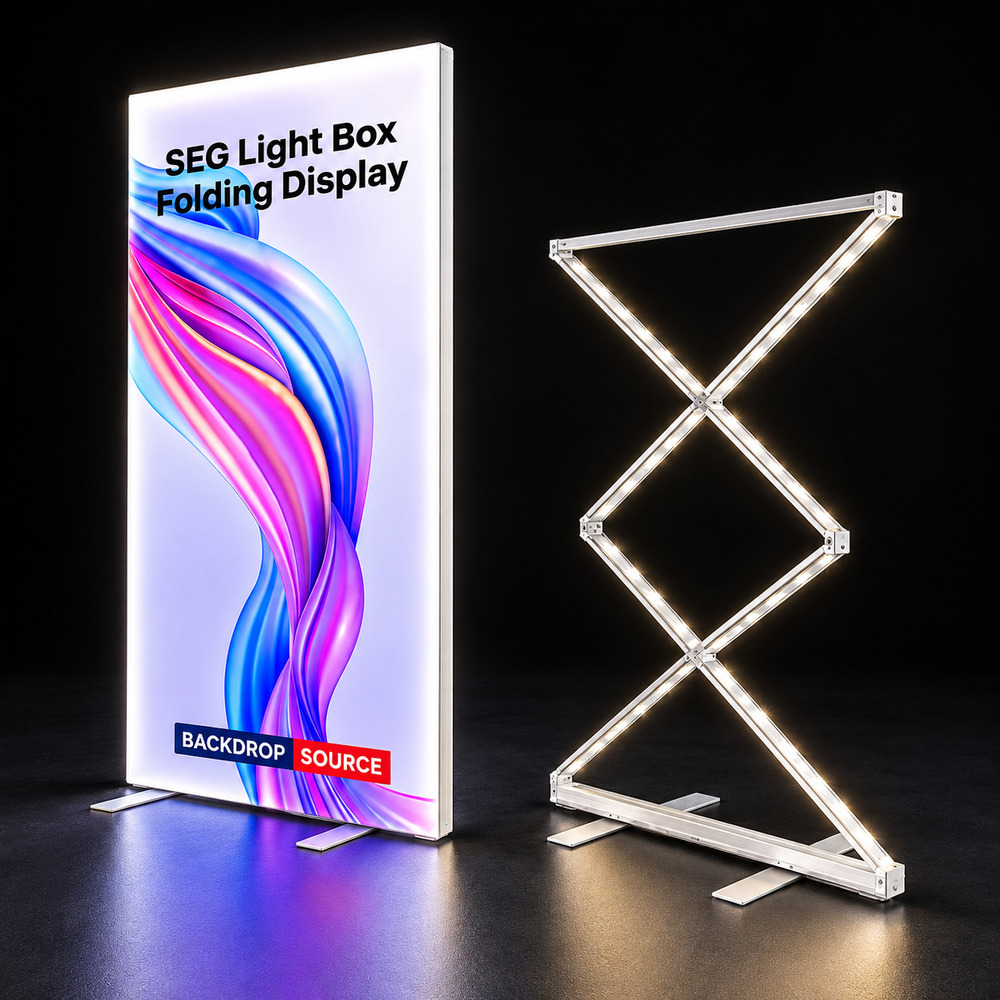 Foldable SEG Fabric LED Light Box Standee