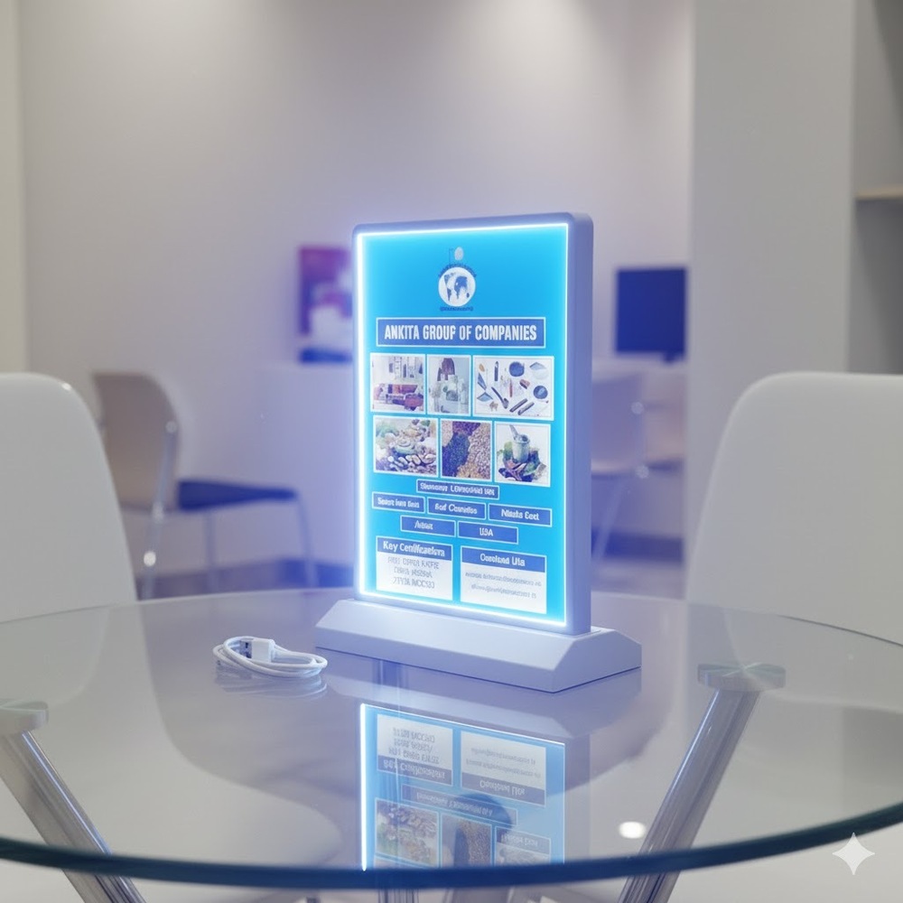 Illuminated Led Table Top Standee