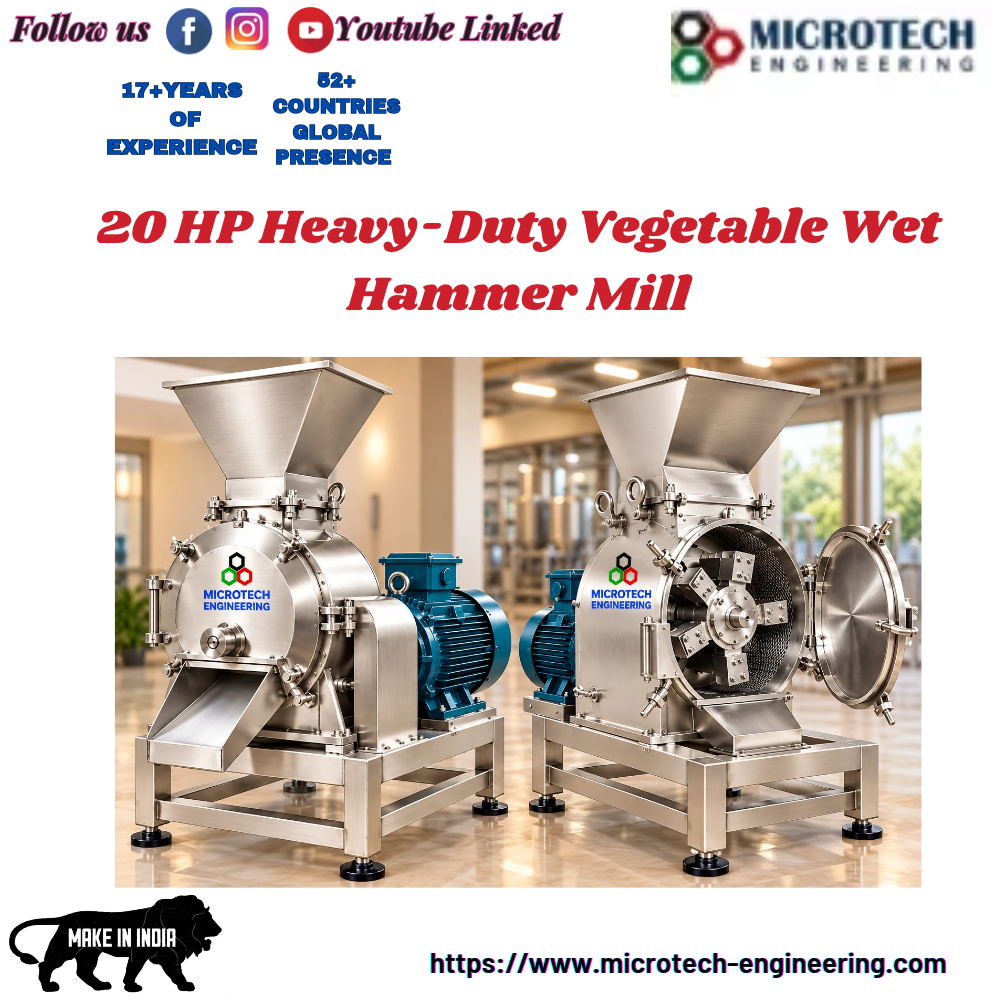 20 HP HEAVY-DUTY VEGETABLE WET HAMMER MILL