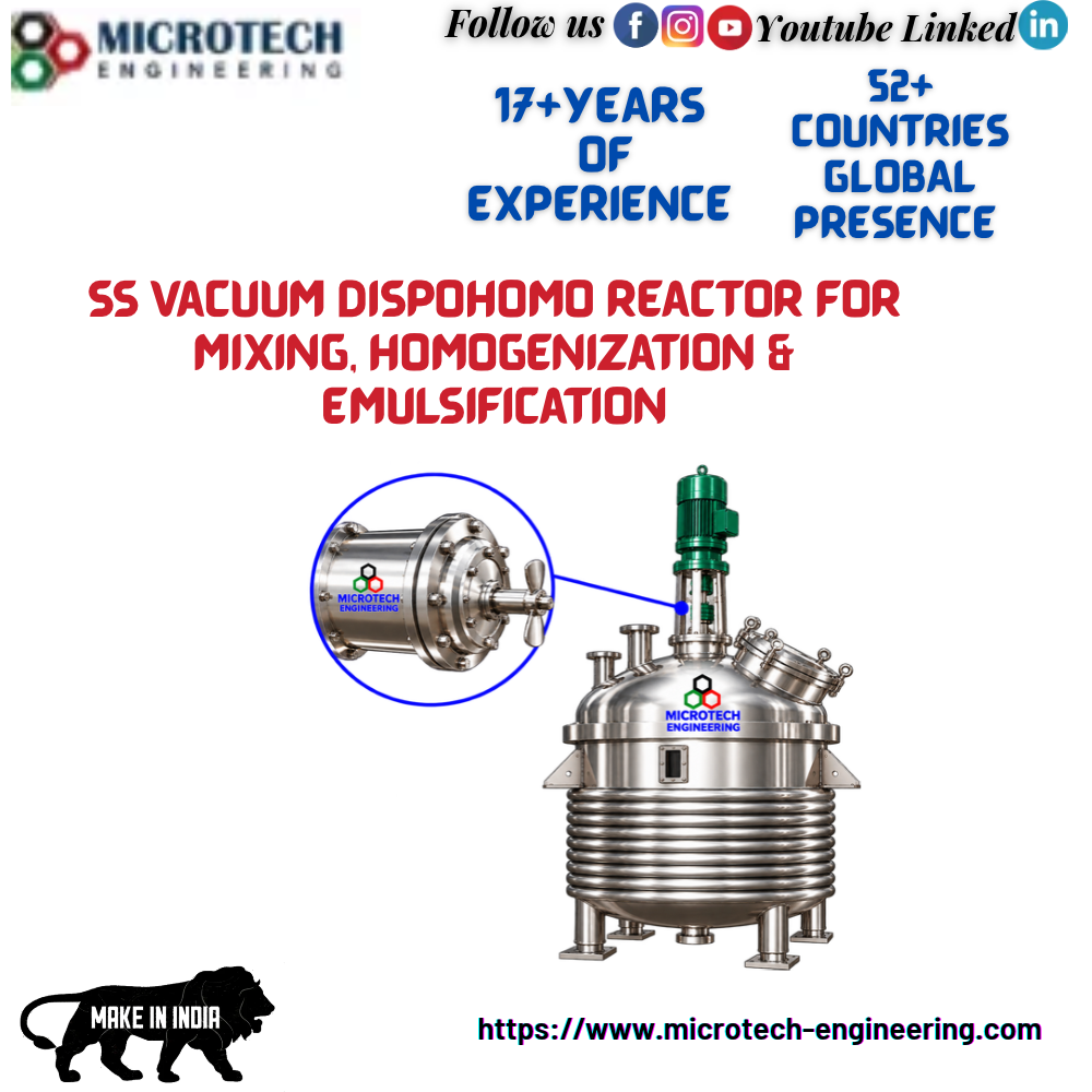 SS Vacuum Dispohomo Reactor for Mixing, Homogenization & Emulsification