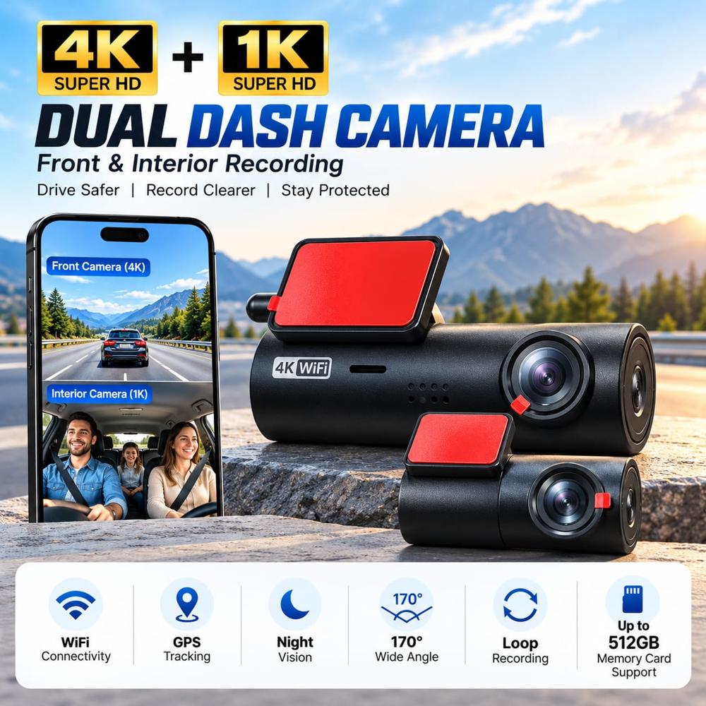 Dual Dash Cam - Compatible With: Commercial Vehicles