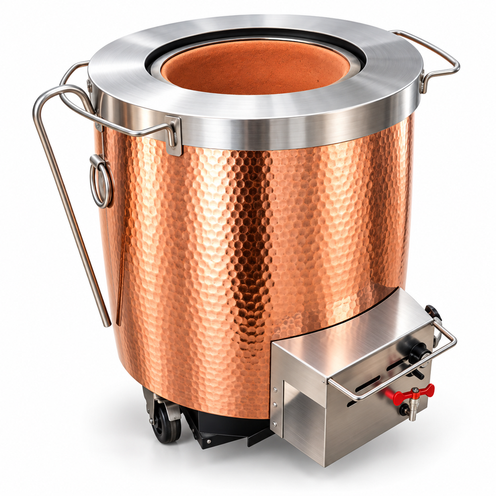 Premium Copper Finish Electric Tandoor - Color: Gold