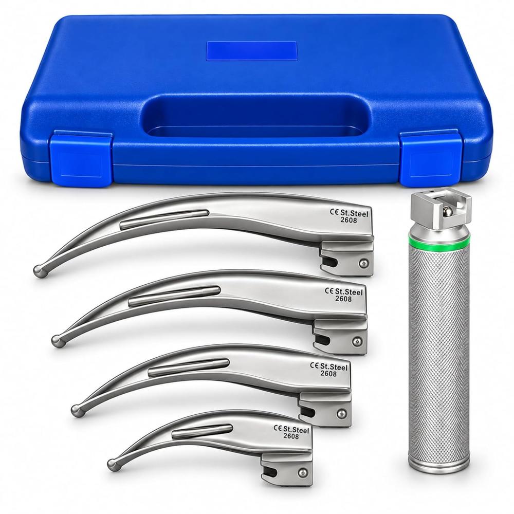 Otica Adult Fiber Laryngoscope Set Macintosh Type Led - Application: Hospital