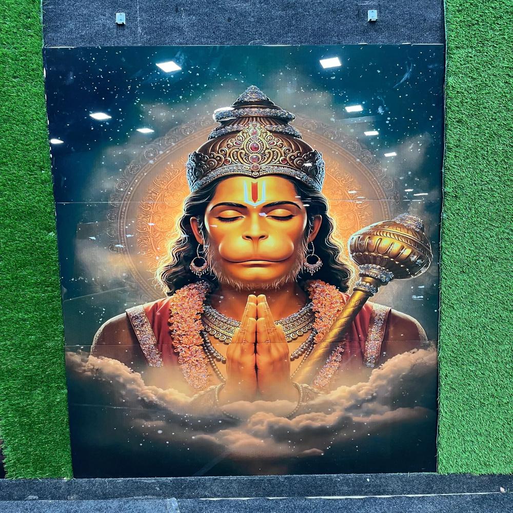 Hanuman Crystal Effect Art Panel