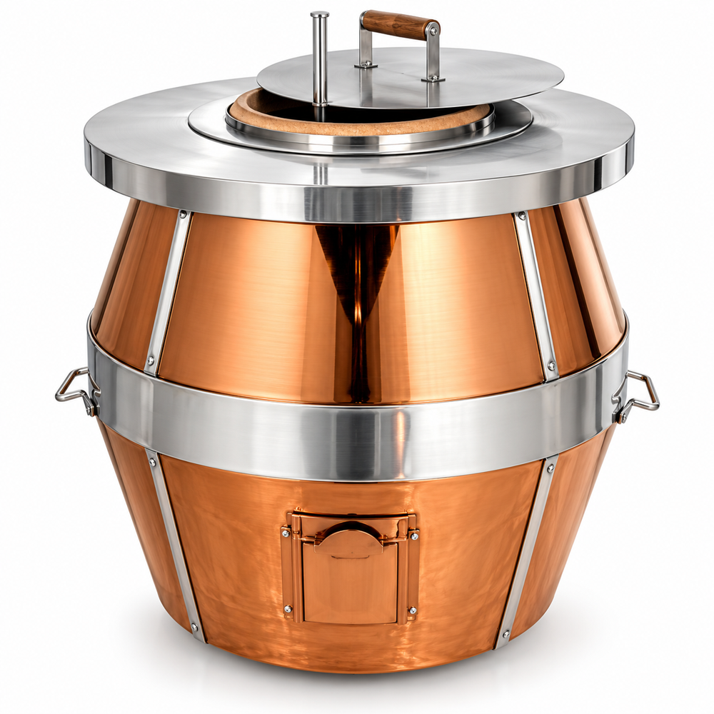 Copper Body Commercial Gas Tandoor - Color: Gold