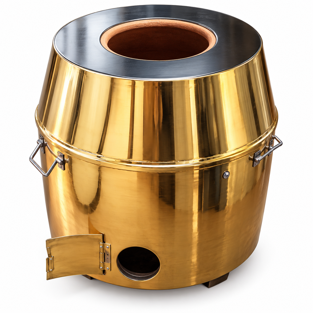 Professional Copper Gas Cooking Tandoor - Color: Gold