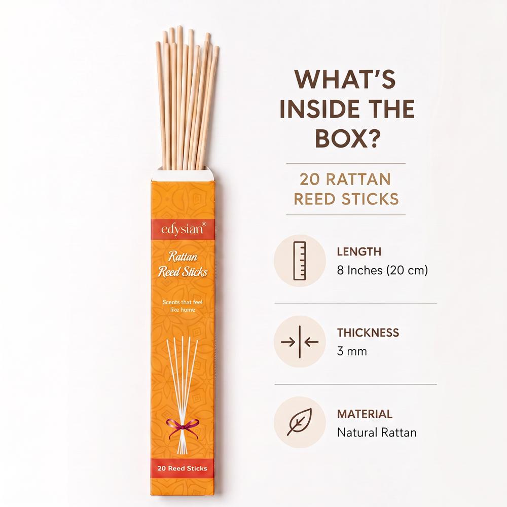 Plain Reed Diffuser Sticks - Color: Natural Off-white / Beige