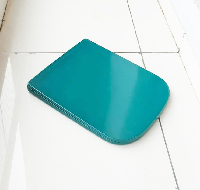 square type green Enigma uf seat cover, Imported green Duraplast Soft Closing Seat cover