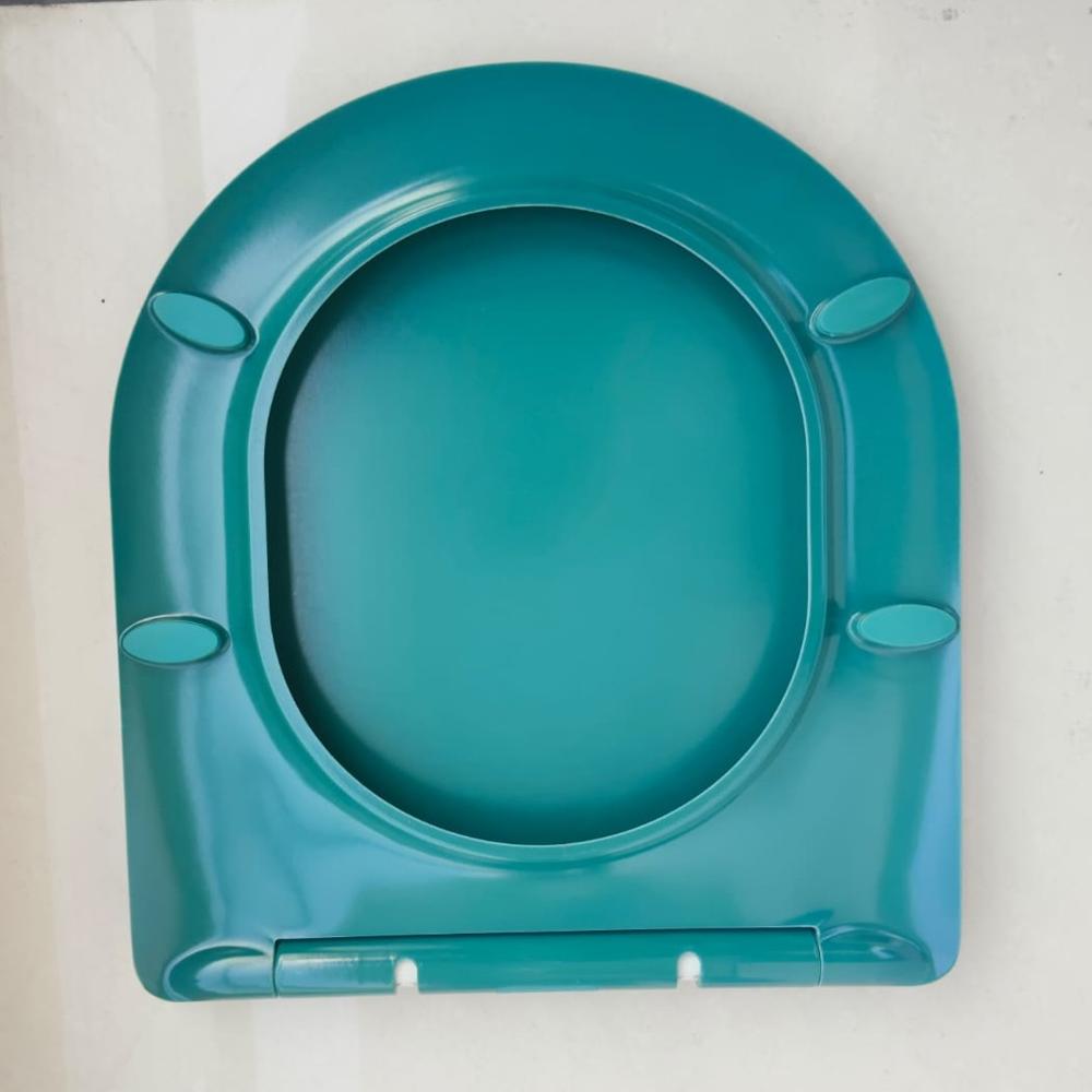 Round shape green UF seat cover, green color Soft Closing uf Seat cover