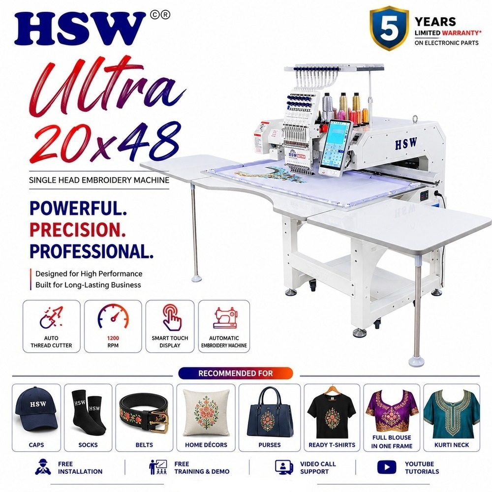HSW 20x48 Ultra Large Frame Embroidery Machine