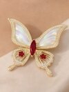 Elegant Mother-of-pearl Butterfly Brooch - Color: Gold
