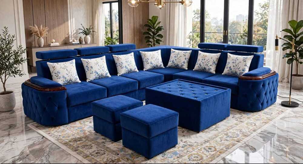 Royal Blue Sofa Set