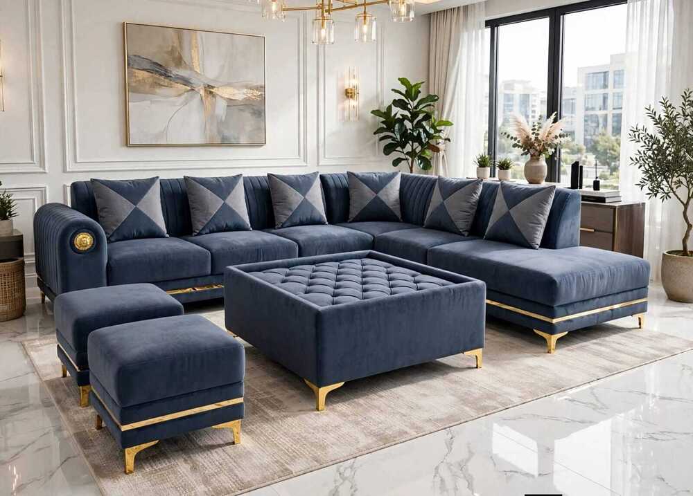 Blue Sofa Set