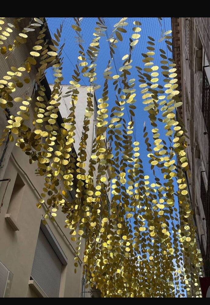 Golden Metallic Disc Hanging Decoration