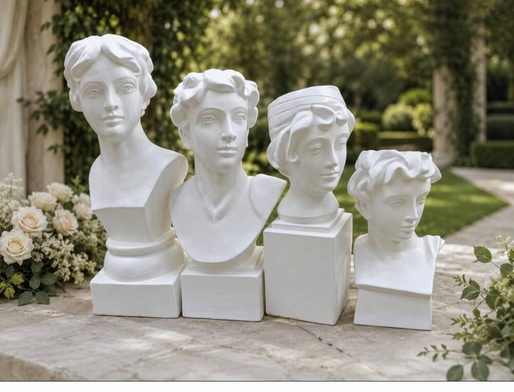 White Decorative Greek Bust Statue